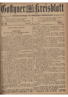 Gostyner Kreisblatt 1911.03.18 Nr 22