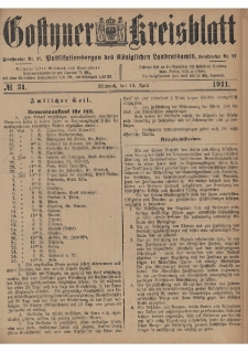 Gostyner Kreisblatt 1911.04.19 Nr 31