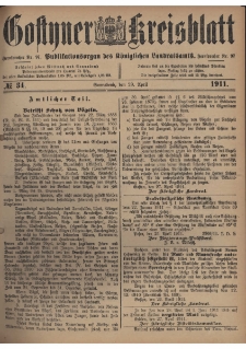 Gostyner Kreisblatt 1911.04.29 Nr 34
