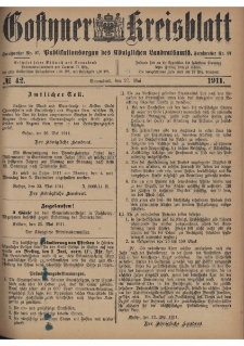 Gostyner Kreisblatt 1911.05.27 Nr 42