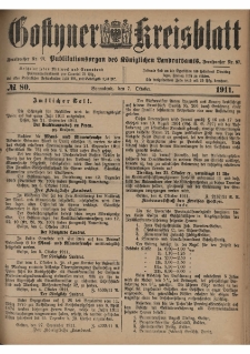 Gostyner Kreisblatt 1911.10.07 Nr 80