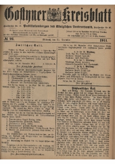 Gostyner Kreisblatt 1911.11.22 Nr 93