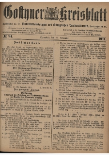 Gostyner Kreisblatt 1911.11.25 Nr 94