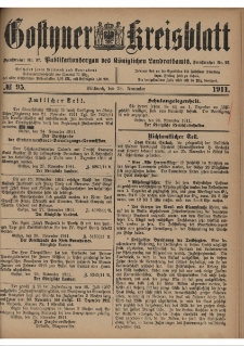 Gostyner Kreisblatt 1911.11.29 Nr 95