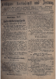 Gostyner Kreisblatt und Zeitung 1918.01.26 Nr 21