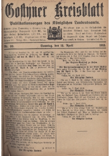 Gostyner Kreisblatt 1913.04.13 Nr 30