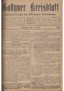 Gostyner Kreisblatt 1913.06.15 Nr 50