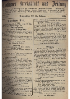 Gostyner Kreisblatt und Zeitung 1918.02.14 Nr 37
