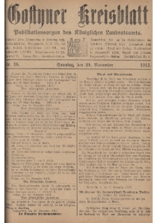 Gostyner Kreisblatt 1913.11.23 Nr 98
