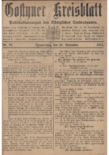Gostyner Kreisblatt 1913.11.27 Nr 99