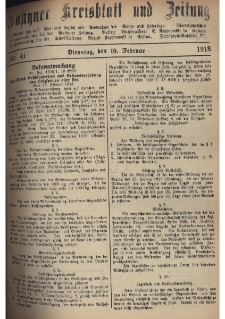 Gostyner Kreisblatt und Zeitung 1918.02.19 Nr 41