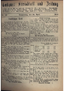 Gostyner Kreisblatt und Zeitung 1918.04.25 Nr 89