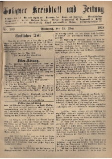 Gostyner Kreisblatt und Zeitung 1918.05.22 Nr 109