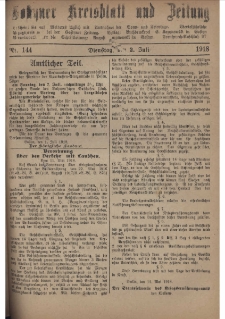 Gostyner Kreisblatt und Zeitung 1918.07.02 Nr 144