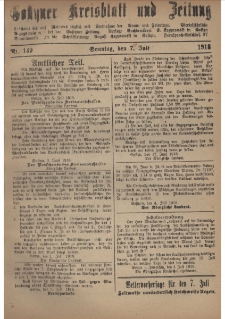 Gostyner Kreisblatt und Zeitung 1918.07.07 Nr 149