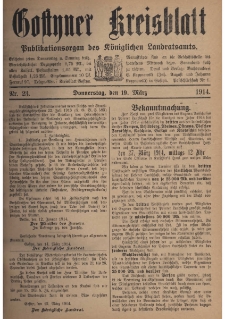 Gostyner Kreisblat 1914.03.19 Nr 23