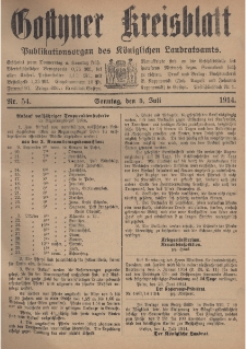 Gostyner Kreisblat 1914.07.05 Nr 54