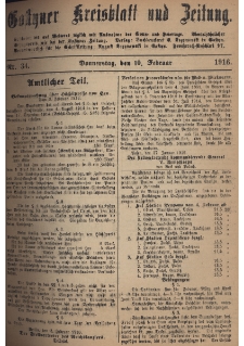 Gostyner Kreisblatt und Zeitung 1916.02.10 Nr 34