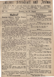 Gostyner Kreisblatt und Zeitung 1918.08.25 Nr 191