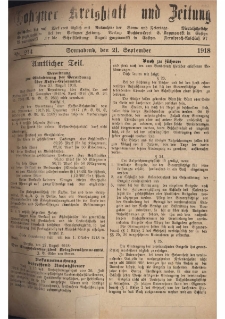Gostyner Kreisblatt und Zeitung 1918.09.21 Nr 214