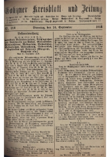 Gostyner Kreisblatt und Zeitung 1918.09.24 Nr 216