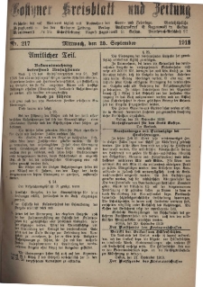 Gostyner Kreisblatt und Zeitung 1918.09.25 Nr 217