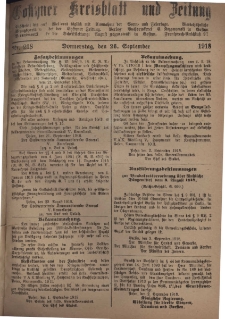Gostyner Kreisblatt und Zeitung 1918.09.26 Nr 218