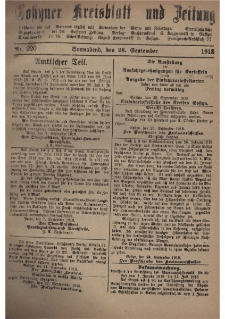 Gostyner Kreisblatt und Zeitung 1918.09.28 Nr 220