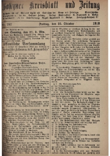 Gostyner Kreisblatt und Zeitung 1918.10.25 Nr 242