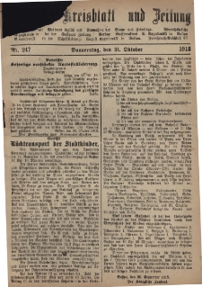 Gostyner Kreisblatt und Zeitung 1918.10.31 Nr 247