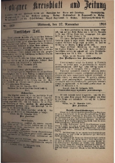 Gostyner Kreisblatt und Zeitung 1918.11.27 Nr 269
