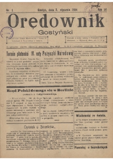 Orędownik Gostyński 1934.01.03 Nr 1