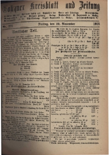 Gostyner Kreisblatt und Zeitung 1918.11.29 Nr 271