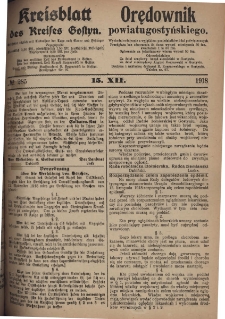 Gostyner Kreisblatt und Zeitung 1918.12.15 Nr 285