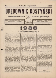 Orędownik Gostyński 1938.01.01 R.20 Nr 1
