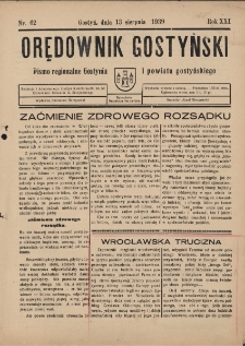 Orędownik Gostyński 1939.08.13 R.23 Nr 62
