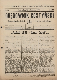 Orędownik Gostyński 1938.10.23 R.20 Nr 84