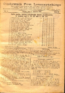 Orędownik Powiatu Leszczyńskiego 1922.01.07 R.3 Nr 2