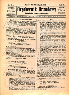 Orędownik Urzędowy Powiatu Leszczyńskiego 1923.11.21 R.4 Nr 61a