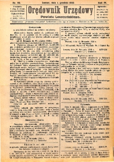 Orędownik Urzędowy Powiatu Leszczyńskiego 1923.12.01 R.4 Nr 63