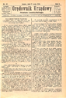 Orędownik Urzędowy Powiatu Leszczyńskiego 1924.05.17 R.5 Nr 27