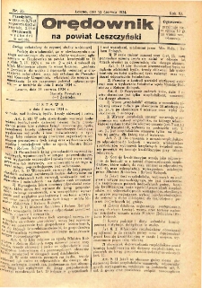 Orędownik na Powiat Leszczyński 1934.06.23 R.11 Nr 25