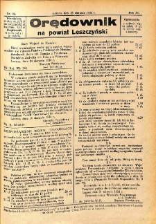 Orędownik na Powiat Leszczyński 1934.08.25 R.11 Nr 33