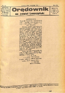 Orędownik na Powiat Leszczyński 1934.09.01 R.11 Nr 34