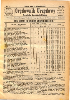 Orędownik Urzędowy Powiatu Leszczyńskiego 1925.01.17 R.6 Nr 3