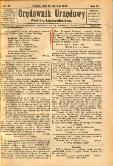 Orędownik Urzędowy Powiatu Leszczyńskiego 1925.06.13 R.6 Nr 23