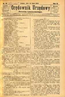 Orędownik Urzędowy Powiatu Leszczyńskiego 1925.07.22 R.6 Nr 28