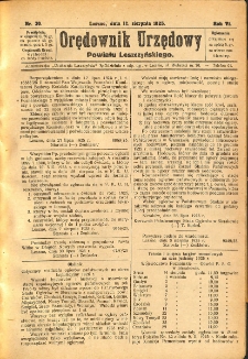 Orędownik Urzędowy Powiatu Leszczyńskiego 1925.08.12 R.6 Nr 30