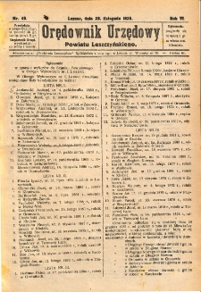 Orędownik Urzędowy Powiatu Leszczyńskiego 1925.11.28 R.6 Nr 49