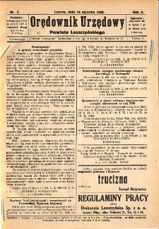 Orędownik Urzędowy Powiatu Leszczyńskiego 1929.01.19 R.10 Nr 3